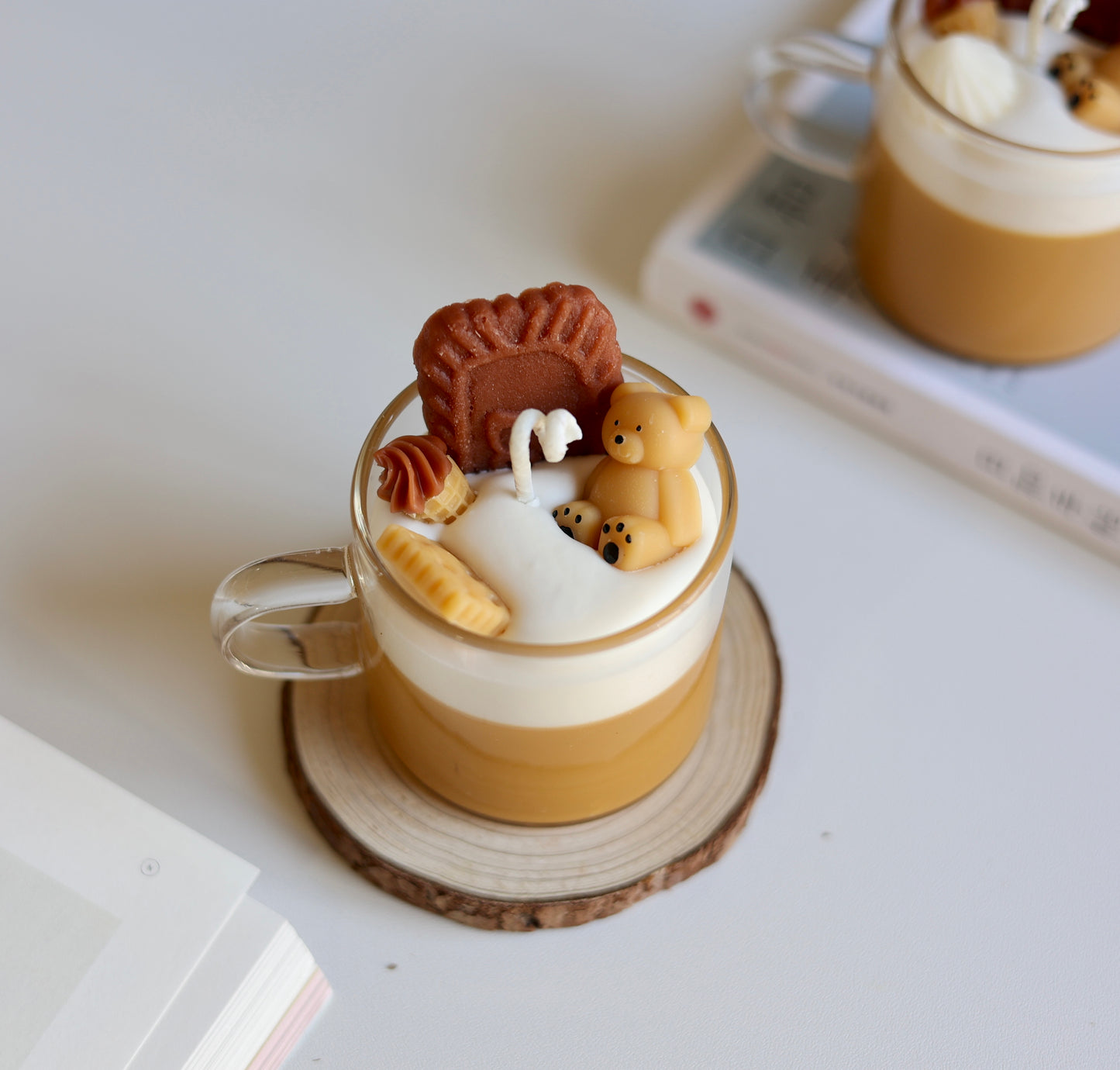 Coffee Mug Candle with Teddy Bear & Treats