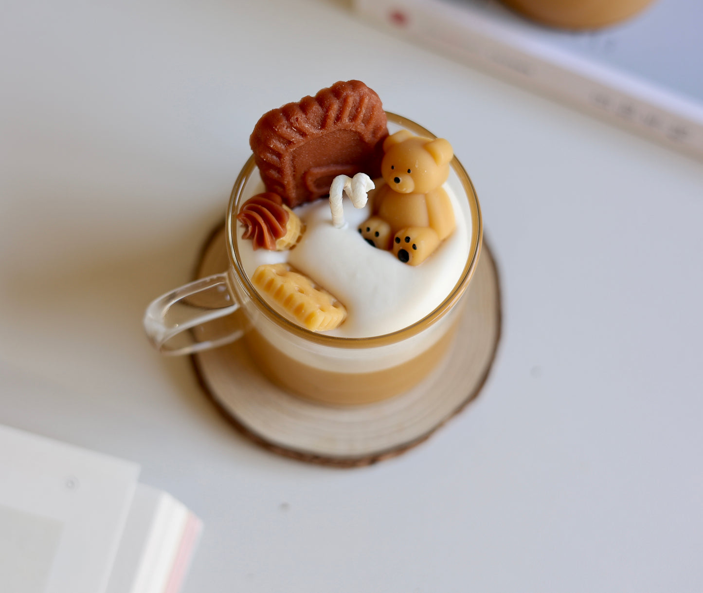 Coffee Mug Candle with Teddy Bear & Treats