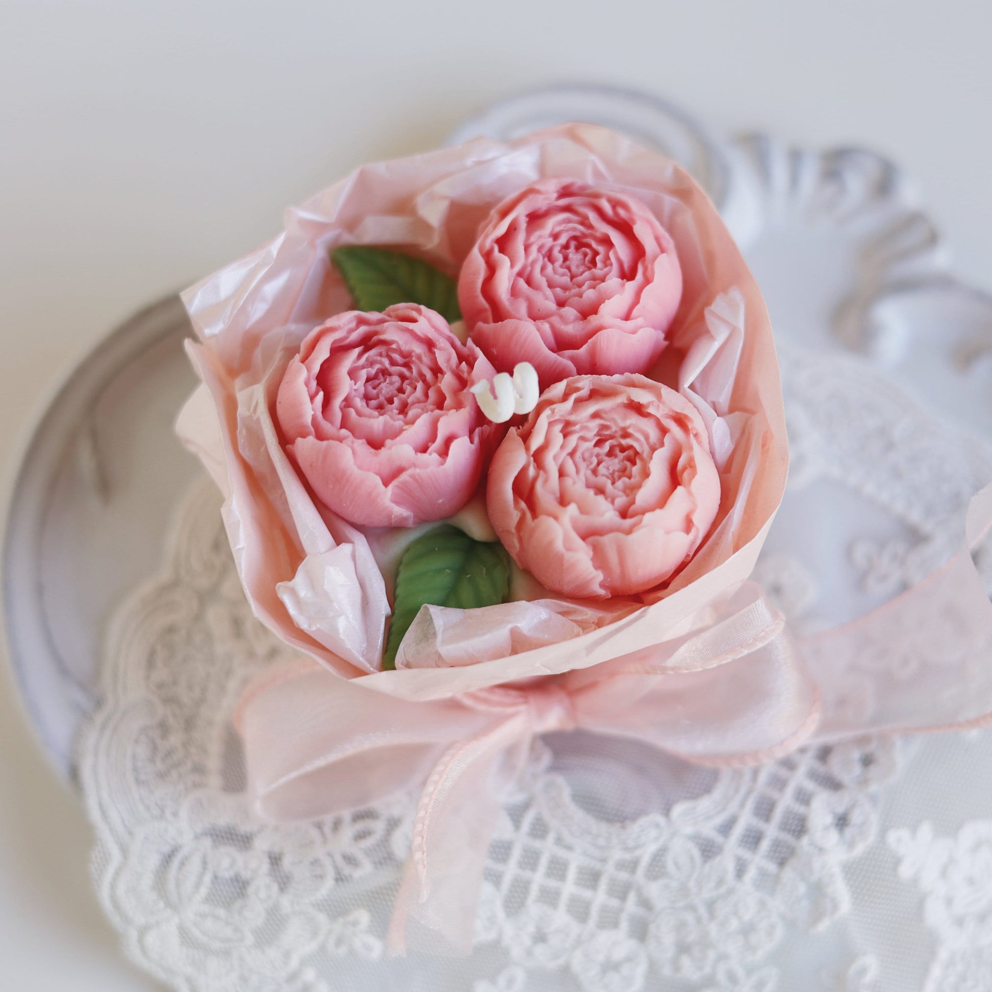 Pink Peony Flower Candle | Floral Candle | Wedding Decorative Candle | House Warming Gift | Birthday Gift For Her | Mothers Day Gift