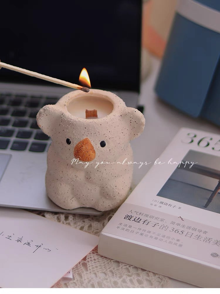 Koala Ceramic Candle with Wooden Wick