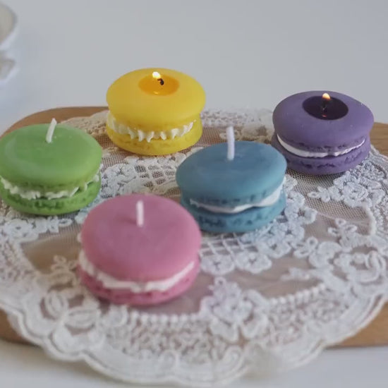 5pcs Macaron Candles Set | Dessert Candles | Candle Gift | Desk Decor | Unique Gift | Handmade Gift | Decorative Candle