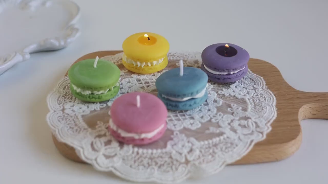 5pcs Macaron Candles Set | Dessert Candles | Candle Gift | Desk Decor | Unique Gift | Handmade Gift | Decorative Candle