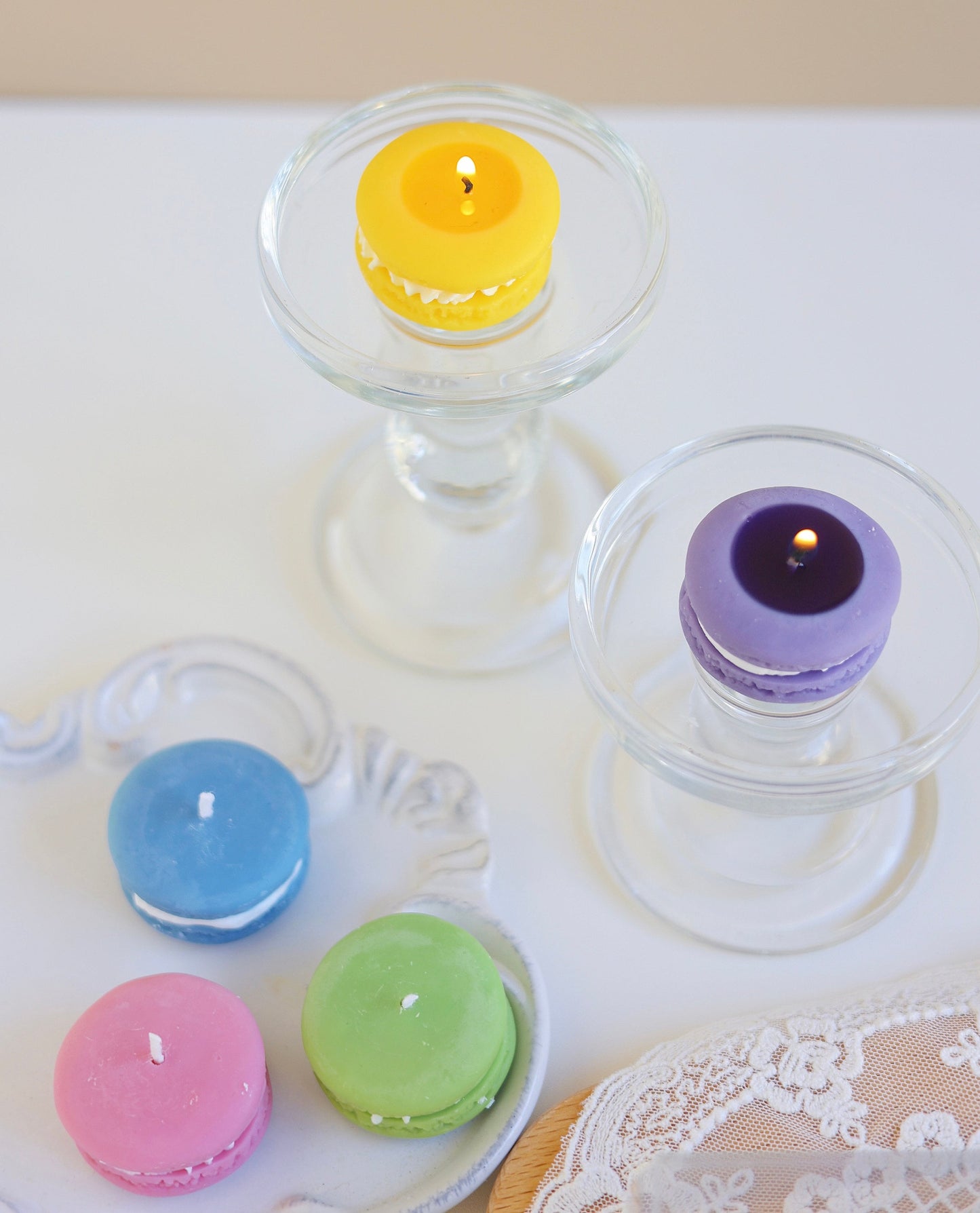 5pcs Macaron Candles Set | Dessert Candles | Candle Gift | Desk Decor | Unique Gift | Handmade Gift | Decorative Candle