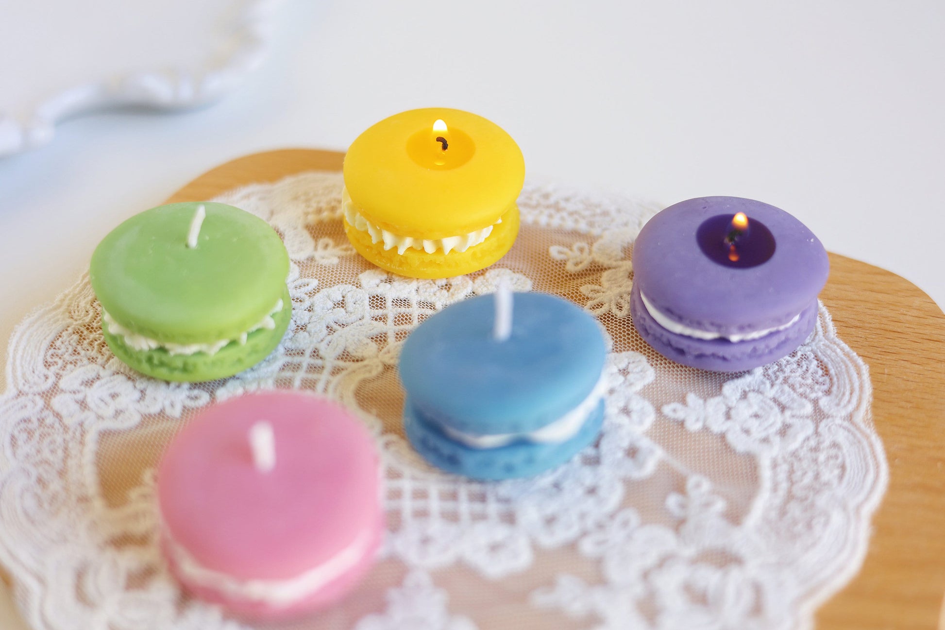 5pcs Macaron Candles Set | Dessert Candles | Candle Gift | Desk Decor | Unique Gift | Handmade Gift | Decorative Candle